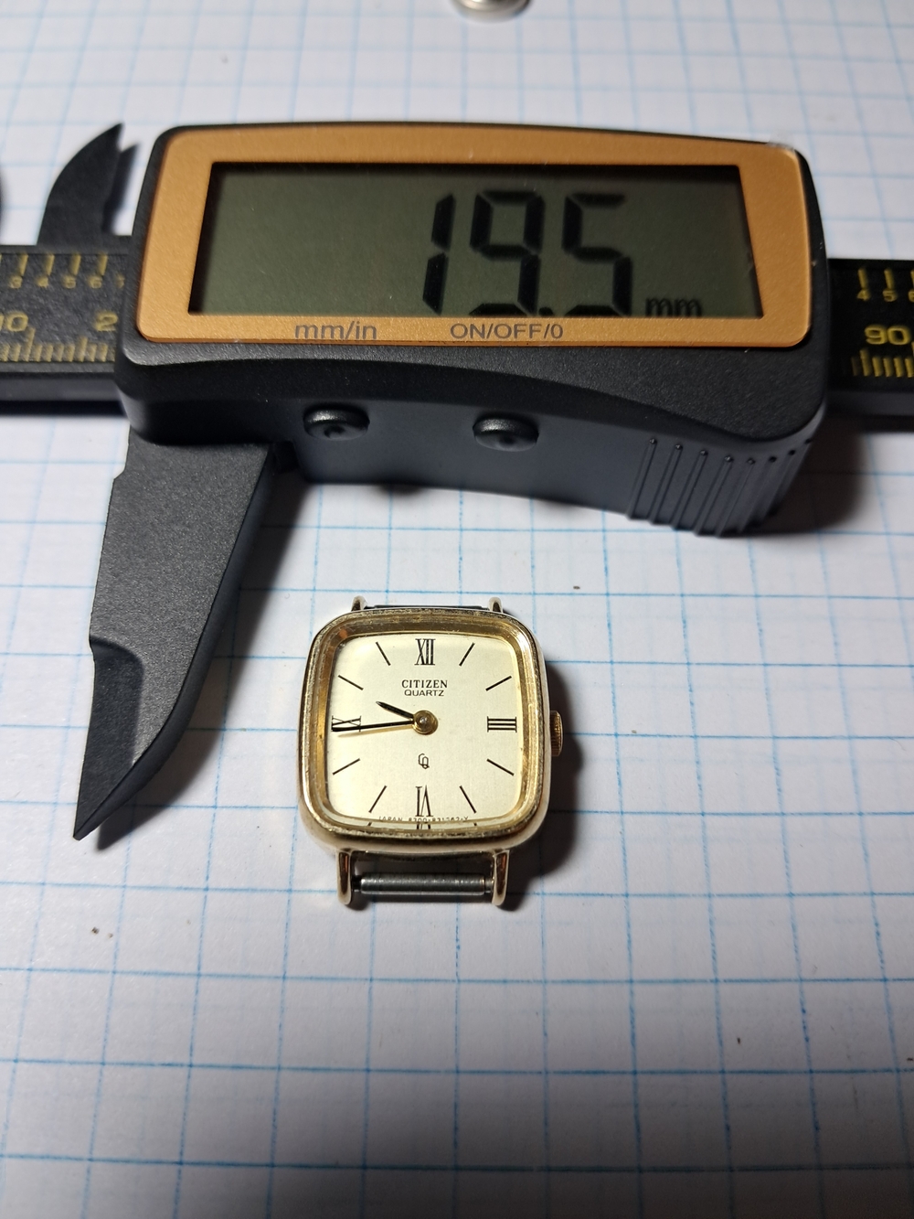 Citizen Gold-Tone Square Watch with Champagne Dial
